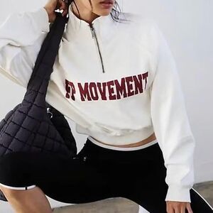Free People For the Win Logo 1/2 Zip M